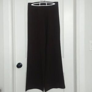 NEW WITH TAGS Ronen Chen Dark Chocolate Brown Wide Leg Trousers Pants Si…